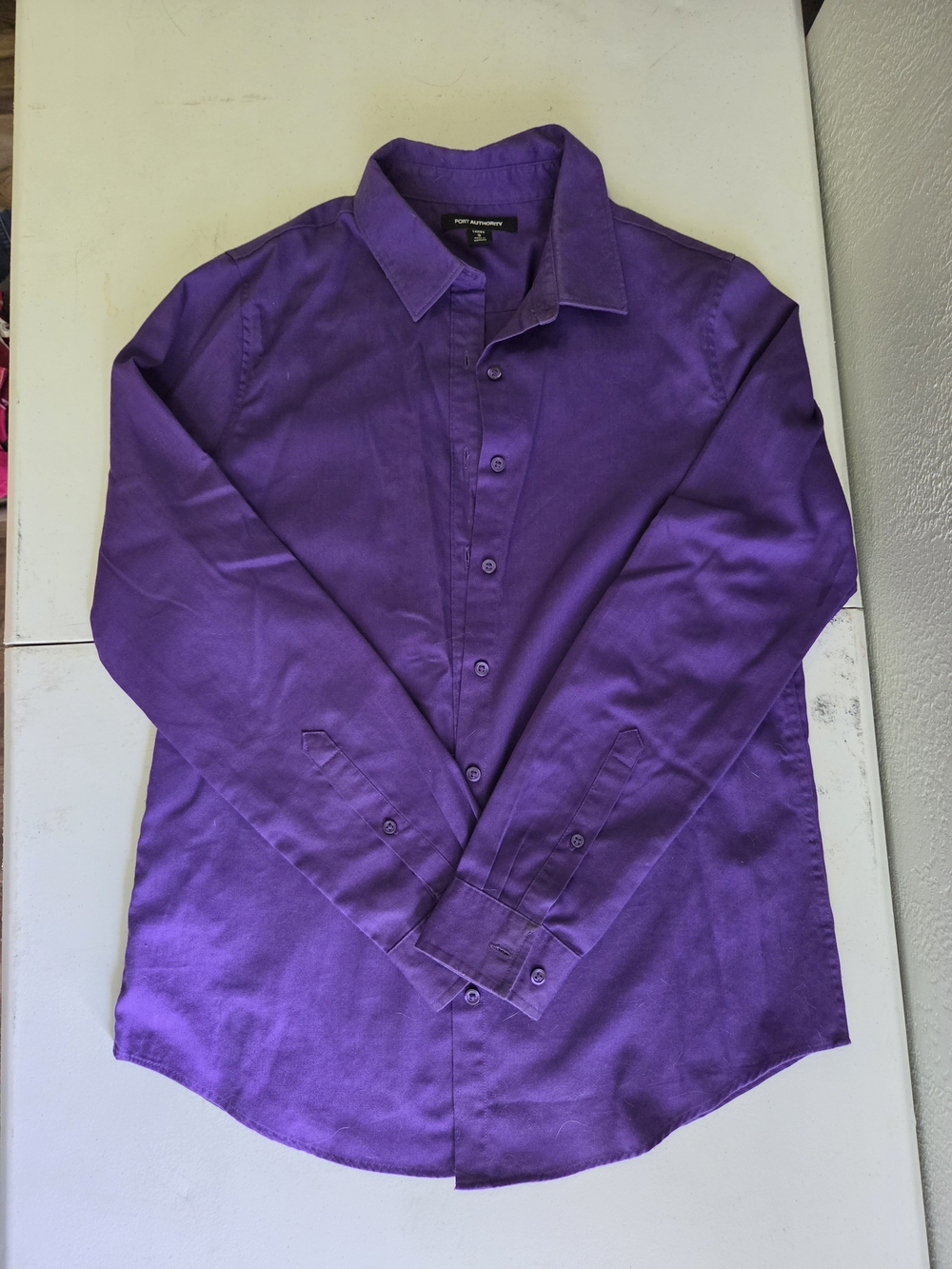 Port Authority Purple Button-Front Long Sleeve Shirt